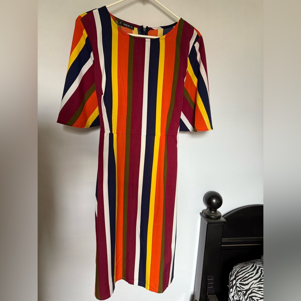 Striped midi dress